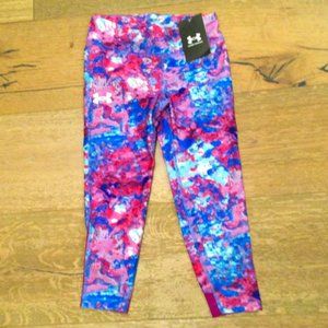 Under Armour Big Girls Printed Ankle Crop Leggings / Size Small